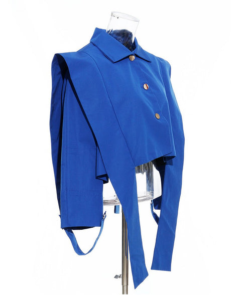 Draped Cutout Shoulder Jacket